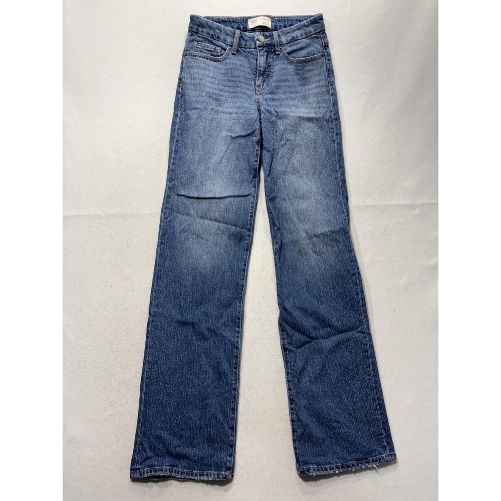 BKE Andi Jeans Womens 26 Blue Medium Wash Mid Rise Wide Leg Slim Stretch 26x32